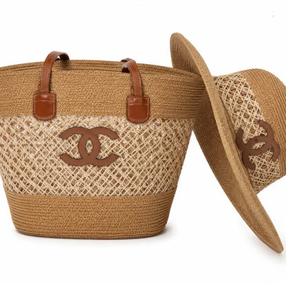 Celine straw set bag+ hat