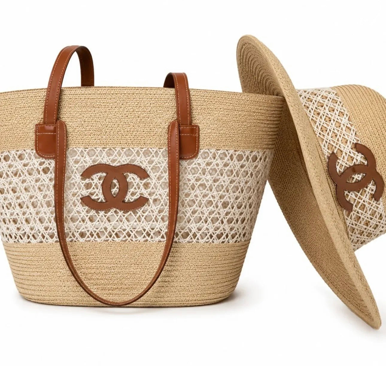 Celine straw set bag+ hat