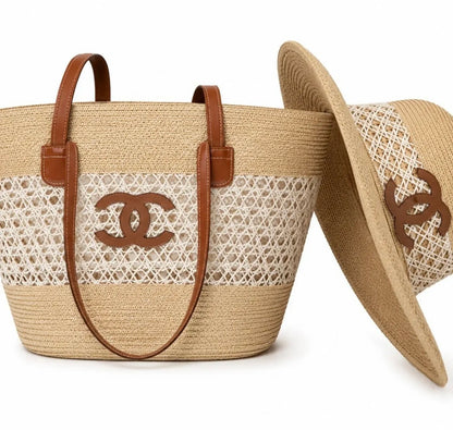 Celine straw set bag+ hat
