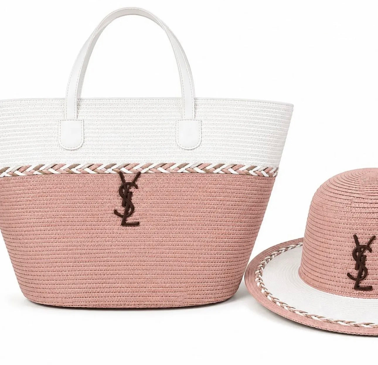 Ysl straw set hat + bag
