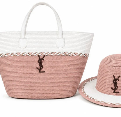 Ysl straw set hat + bag