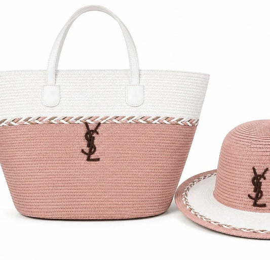 Ysl straw set hat + bag