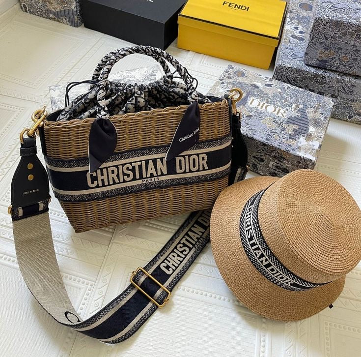 Dior straw bag