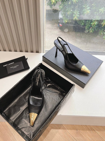 YSL HEELS GOLD\BLACK