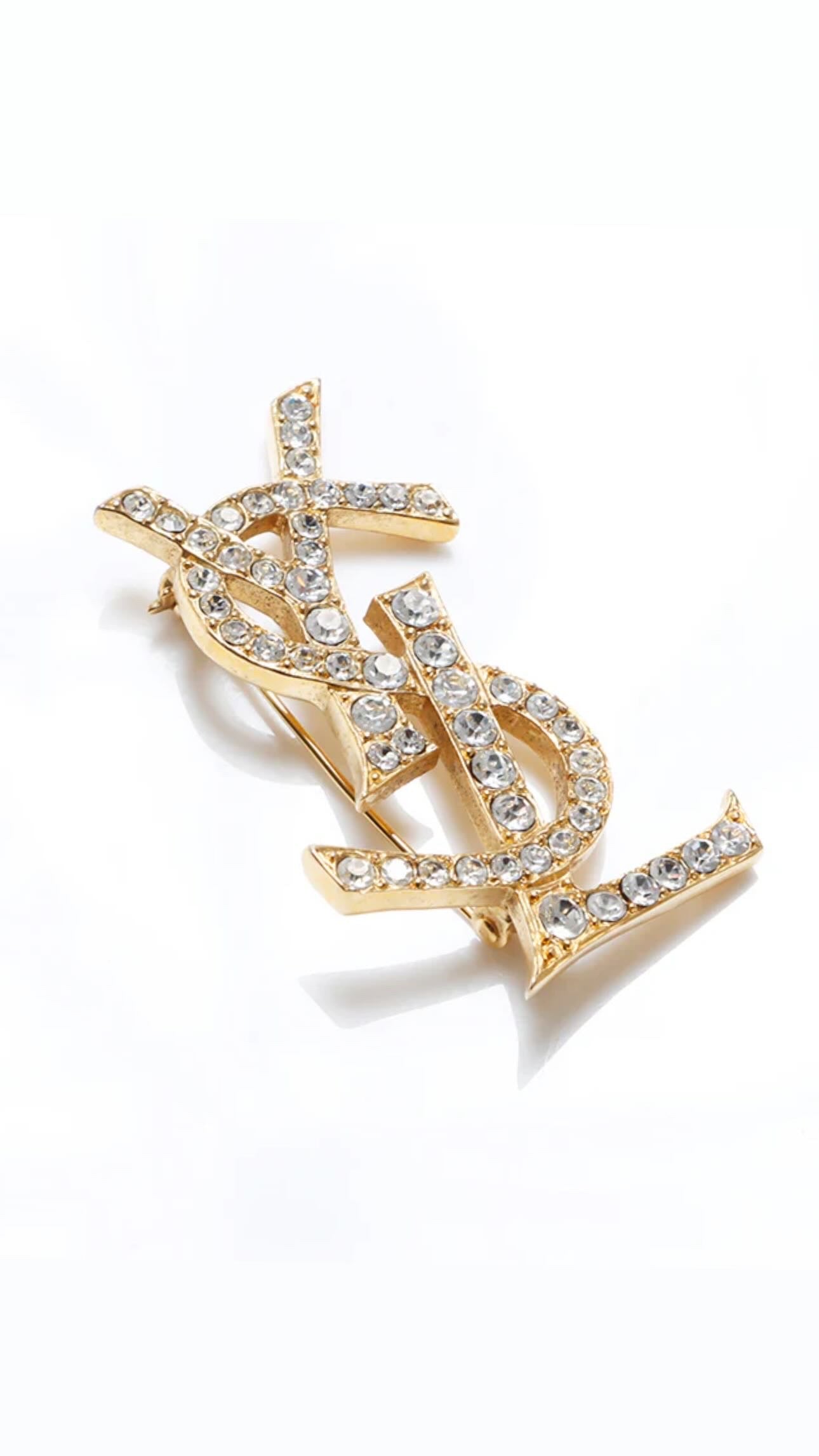 Ysl broche gold plated