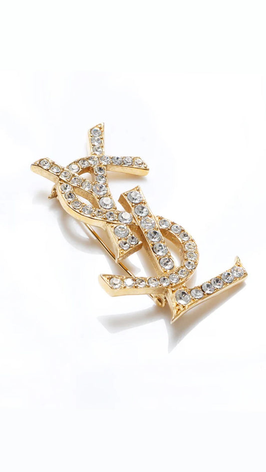 Ysl broche gold plated