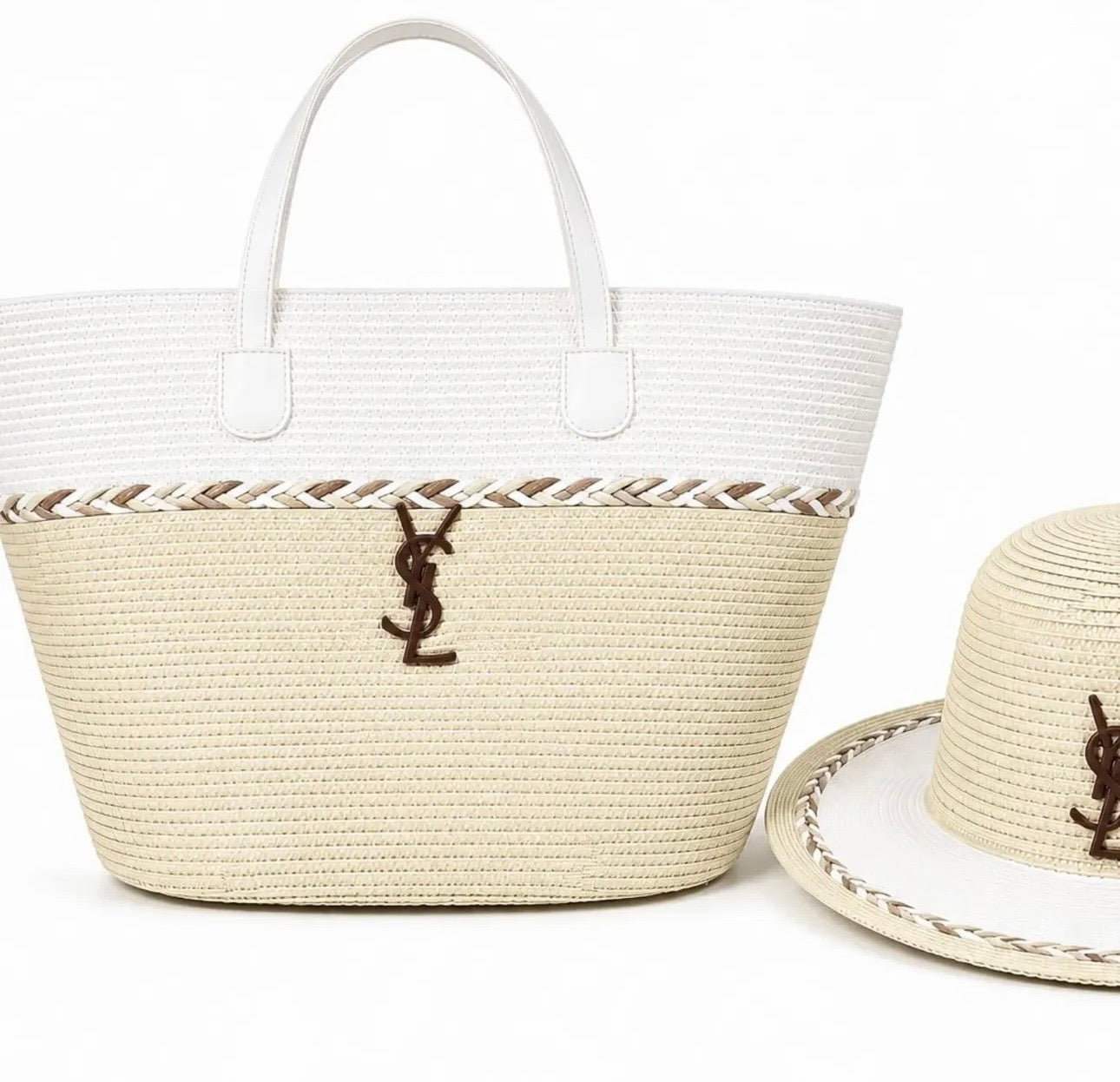 Ysl straw set hat + bag