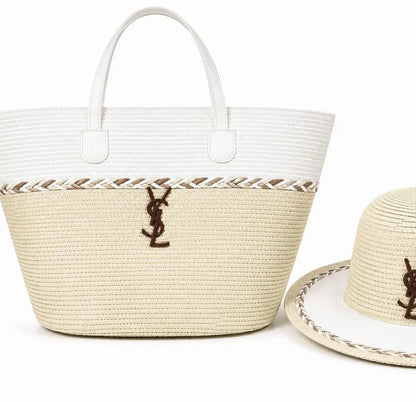 Ysl straw set hat + bag