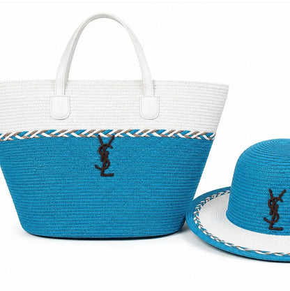 Ysl straw set hat + bag