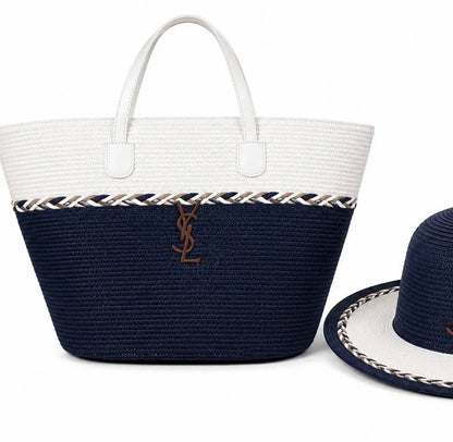Ysl straw set hat + bag