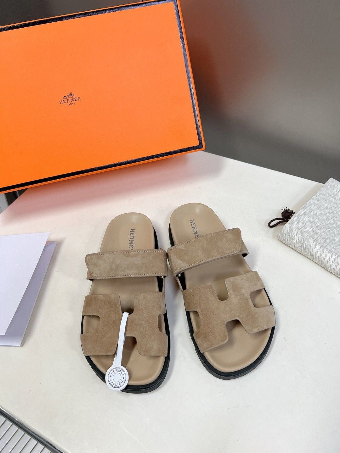 Chypre velvet hermes slipper