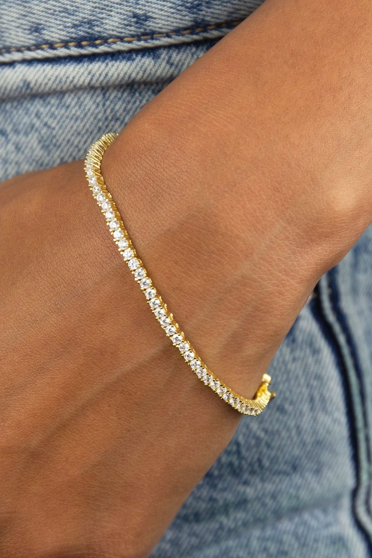 Gold plated tennis bracelet