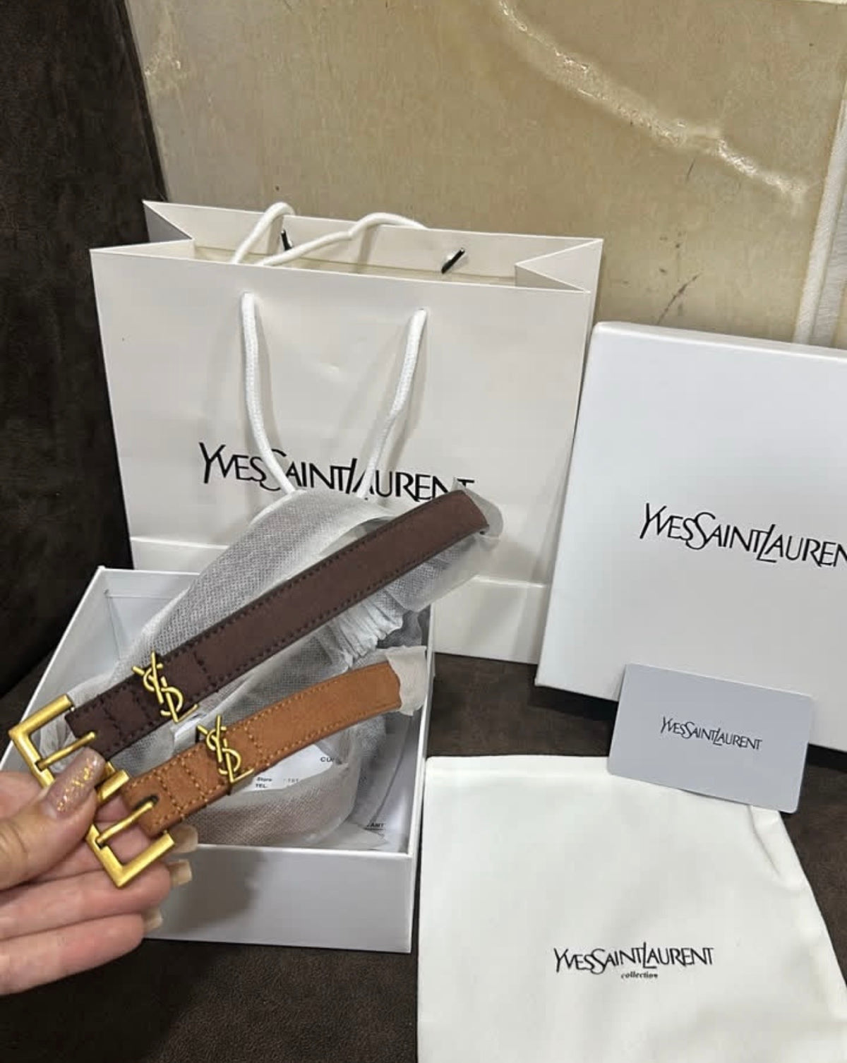 YSL VELVET BELT