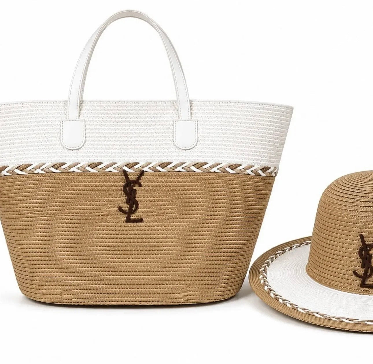 Ysl straw set hat + bag