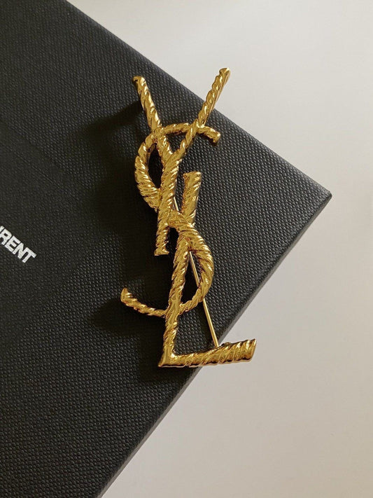 Ysl broche gold plated