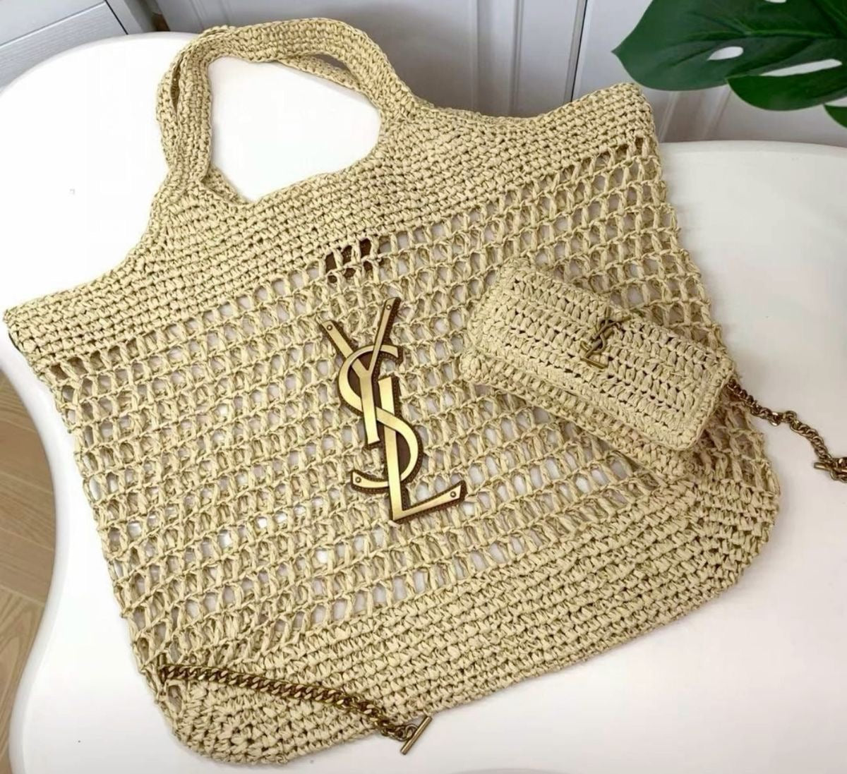 Ysl straw bag